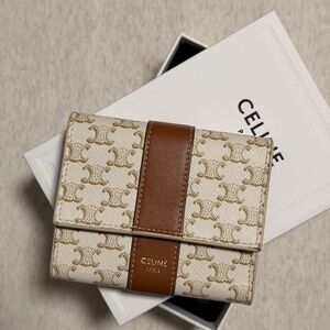 Celine Triomphe Canvas Trifold Wallet